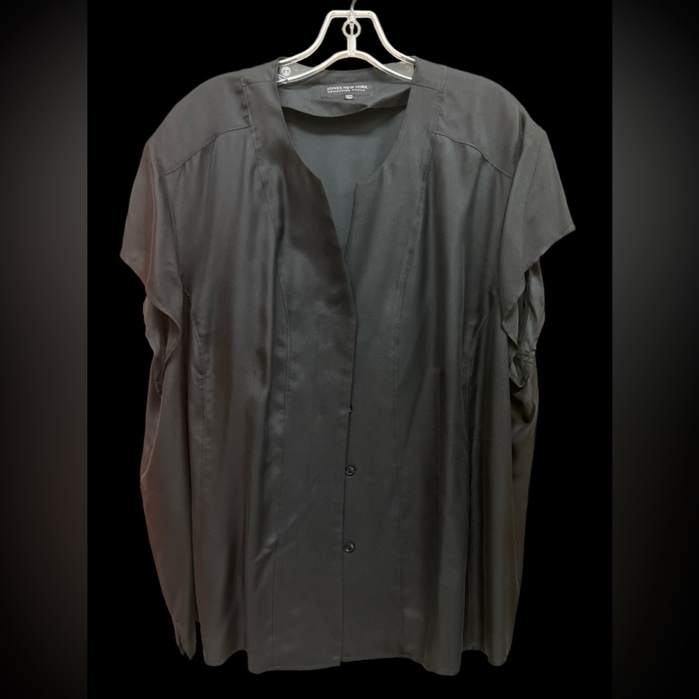 Jones New York Woman Black Silk Blouse, sz 22W